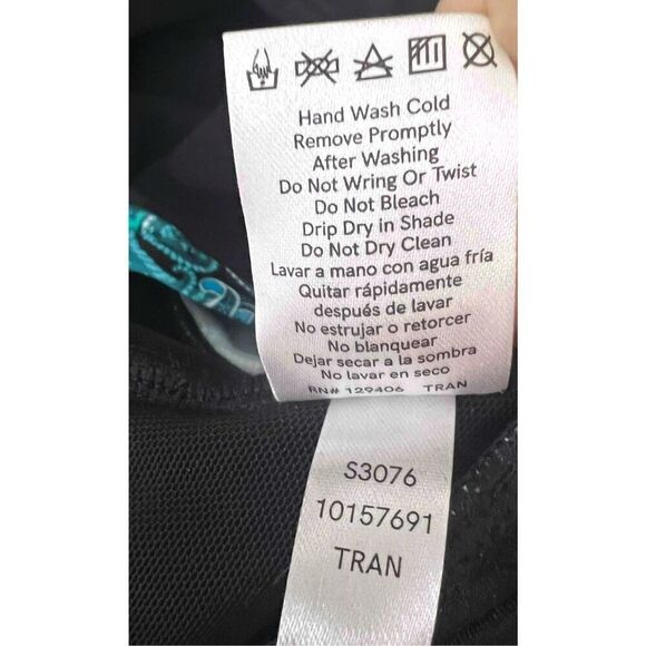 Venus Black Turquoise Print One-Piece Swimsuit Cross Strap Womens Plus Size 18 - Picture 9 of 11